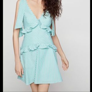 BCBGeneration striped Ruffle Dress